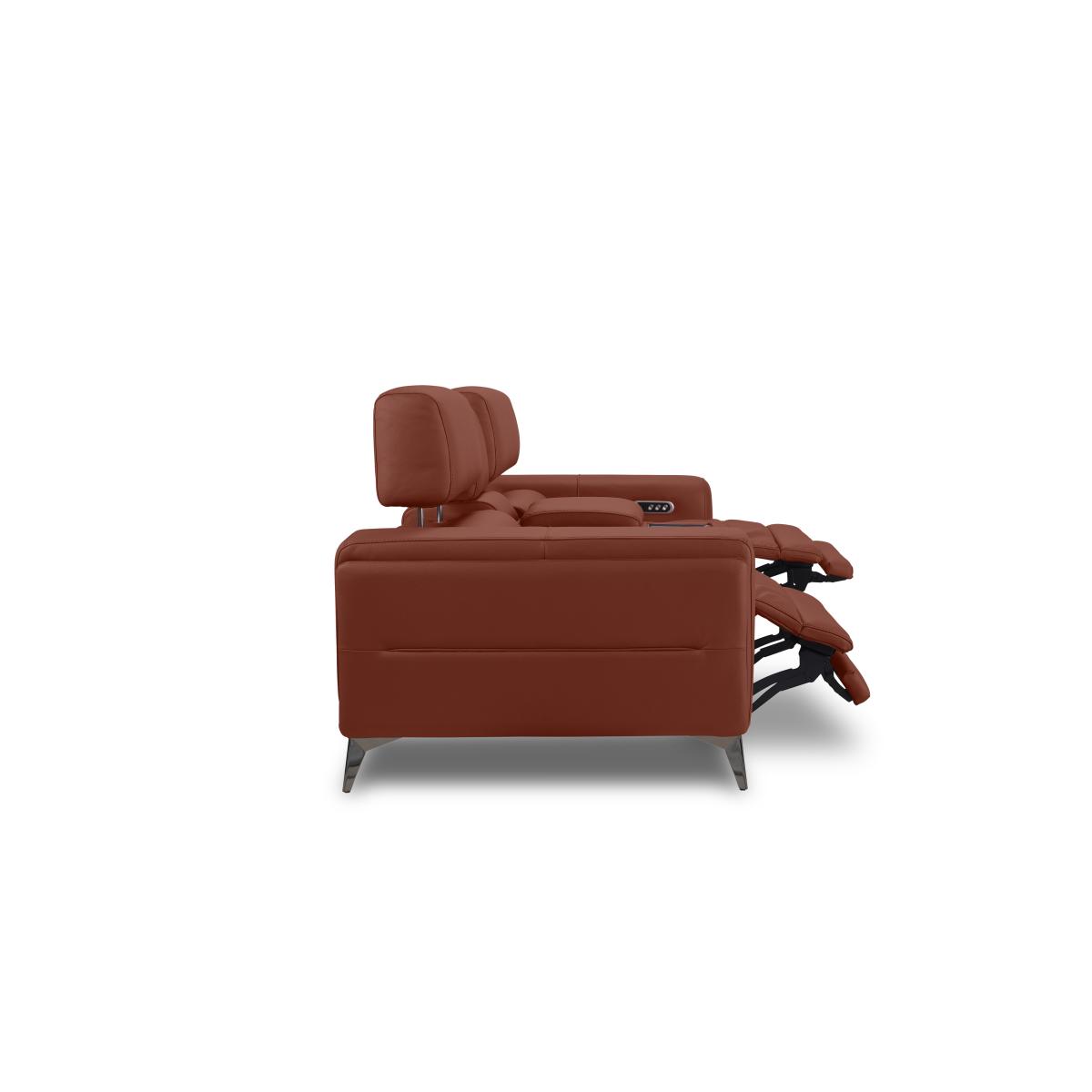 Action Leather 2 Seater Power Recliner Media Sofa with Power Storage Arms - Natural Redmaple – image 12