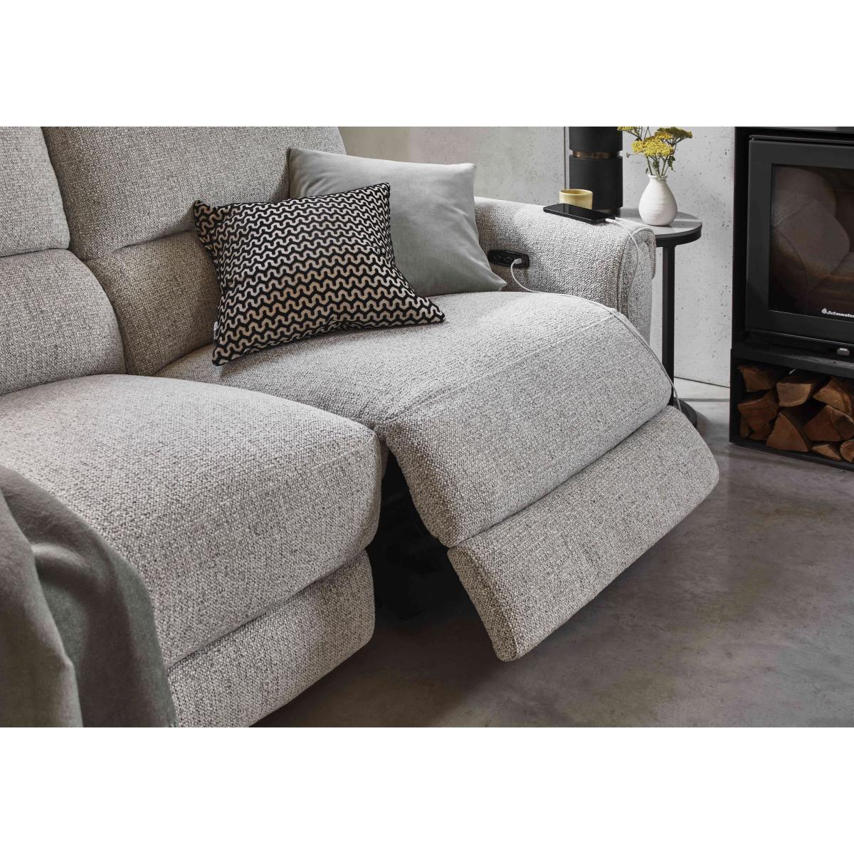 Nixon Fabric 2 Seater Power Recliner Sofa - Ash – image 3
