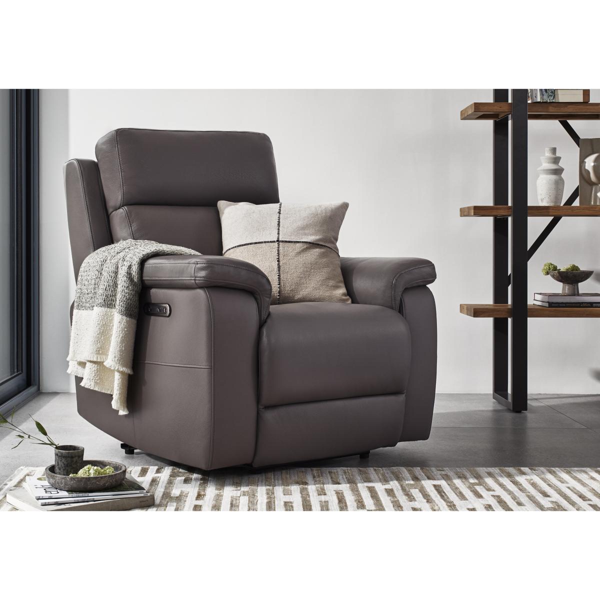 Raven Leather Power Recliner Chair – image 2