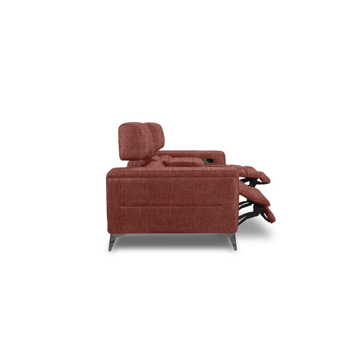 Action Fabric 3 Seater Power Recliner Media Sofa - Red Maple – image 4