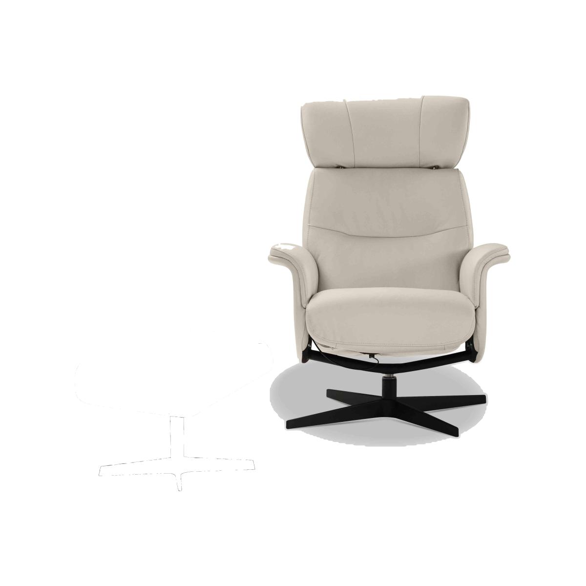Nicoletti - Tricolour Enzo Leather Swivel Manual Recliner Chair and Stool – image 1