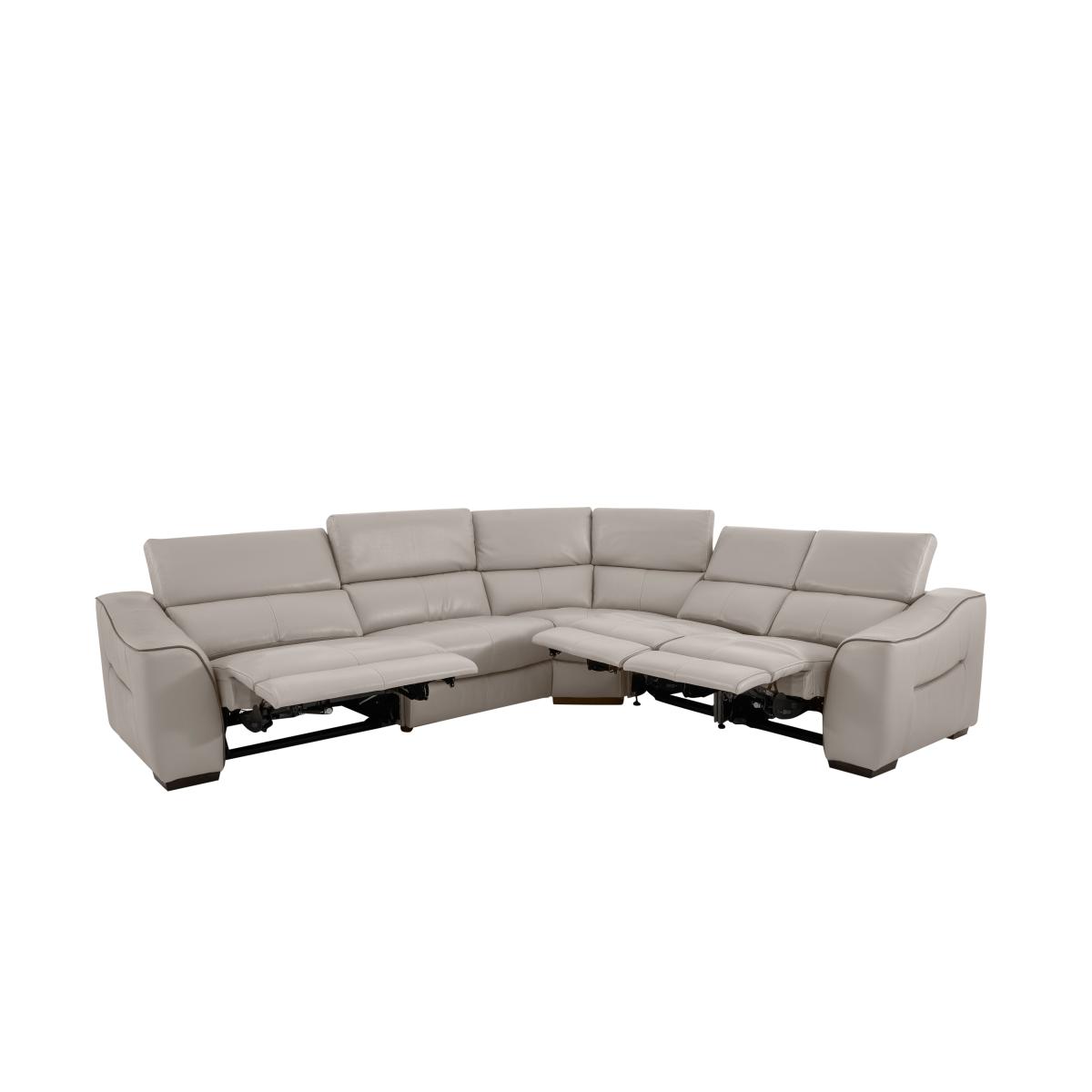 Elixir BV Leather Power Recliner Right Hand Facing Corner Sofa - Silver Grey – image 6