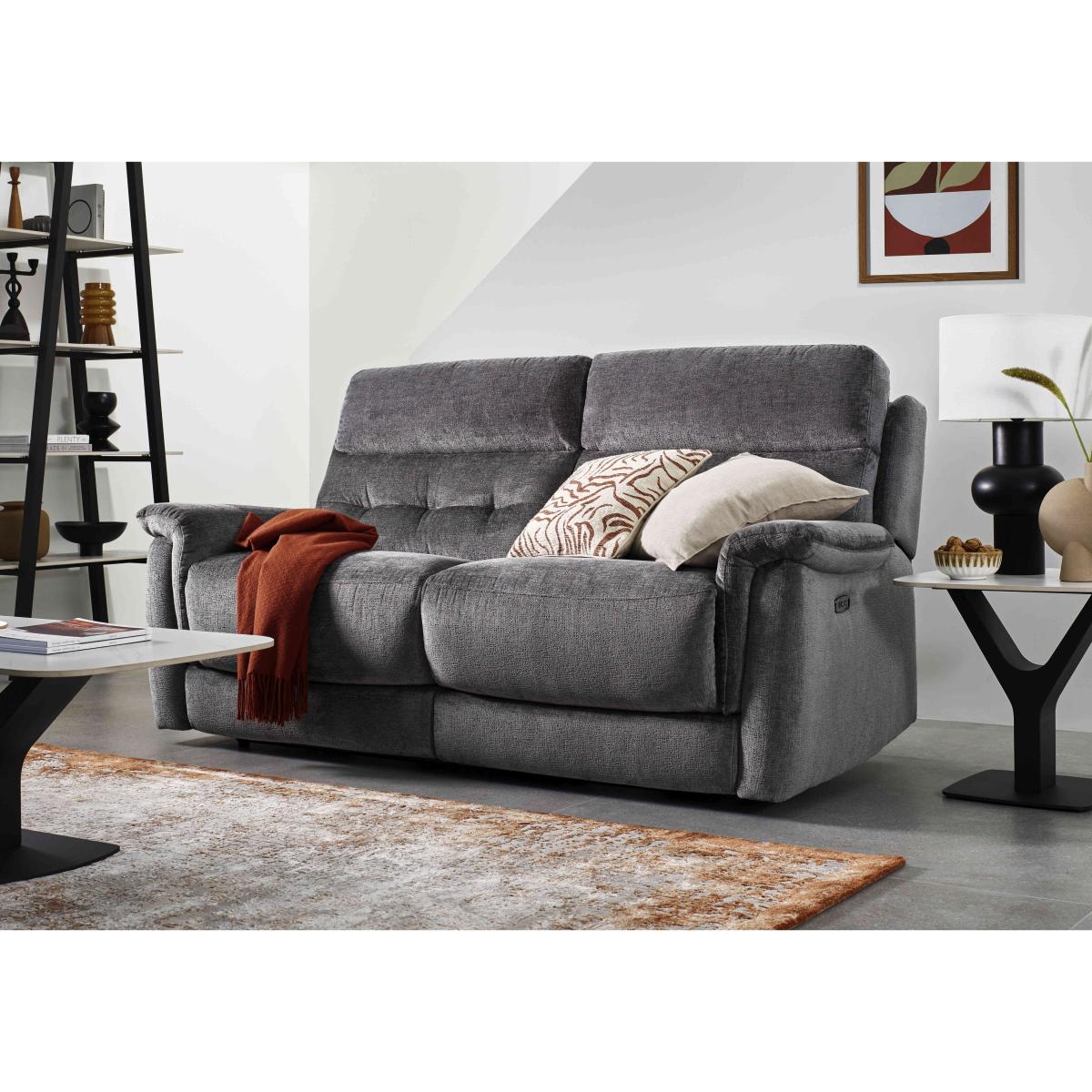Springer Fabric 3 Seater Power Recliner Sofa - R38 Blue – image 2