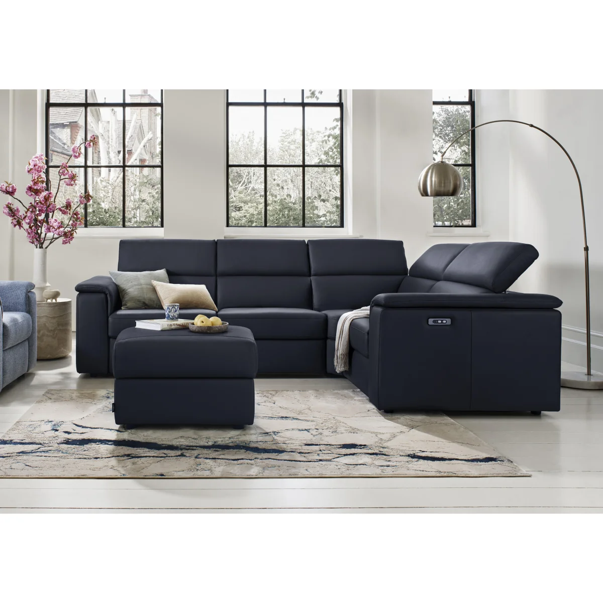 Nicoletti - Canto Small Leather Power Recliner Corner Sofa with Power Headrests – image 3