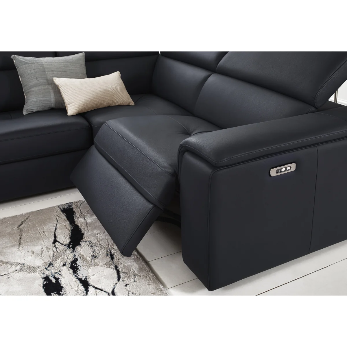 Nicoletti - Canto Small Leather Power Recliner Corner Sofa with Power Headrests – image 5