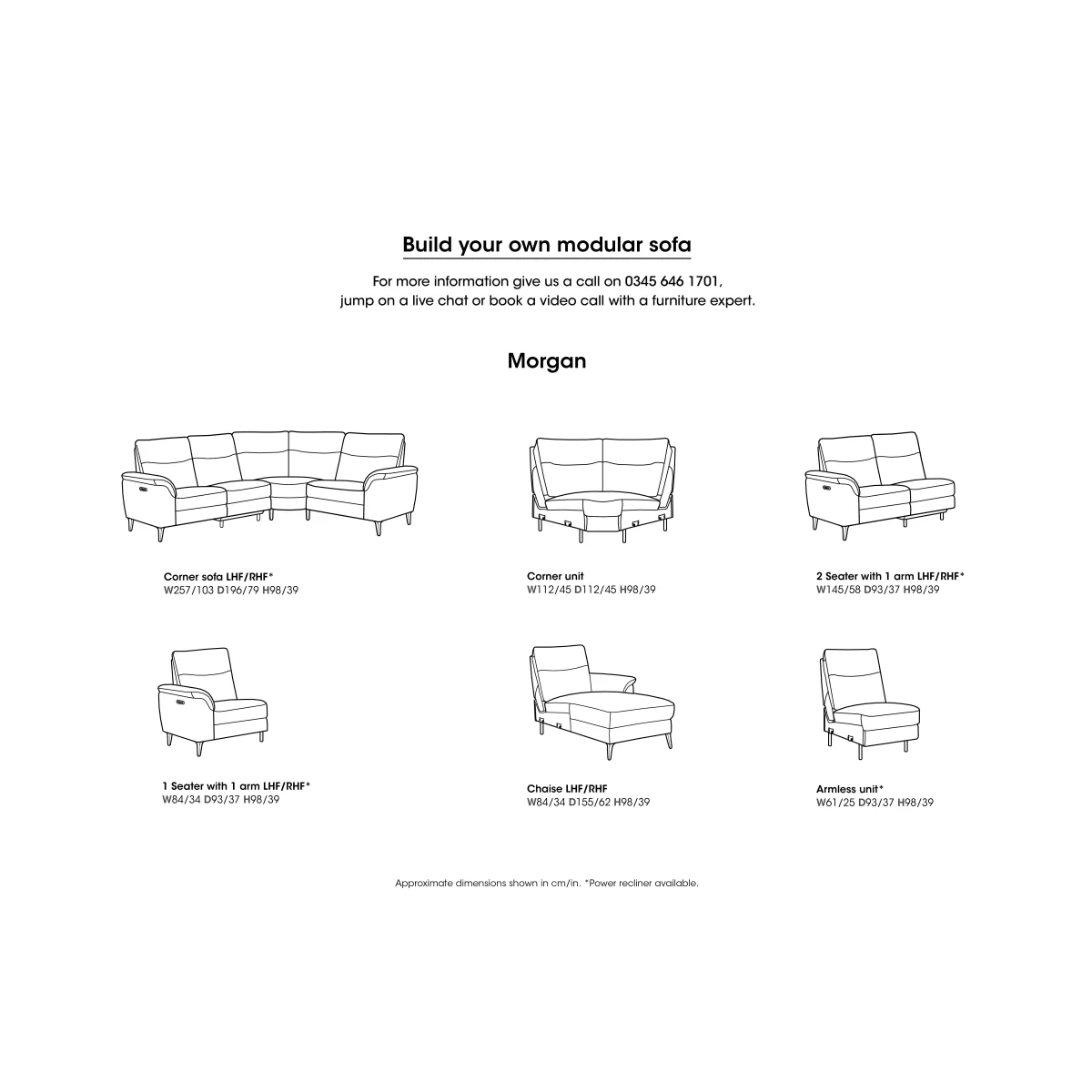 Morgan Fabric 3 Seater Power Recliner Sofa with Right Hand Facing Chaise End - Dexter Smoke – image 7