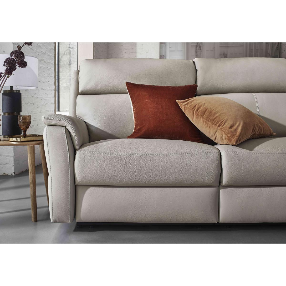Nicoletti - Vito TO Leather 2 Seater Recliner Sofa with Headrests and Power Lumbar - Torello Fango – image 2