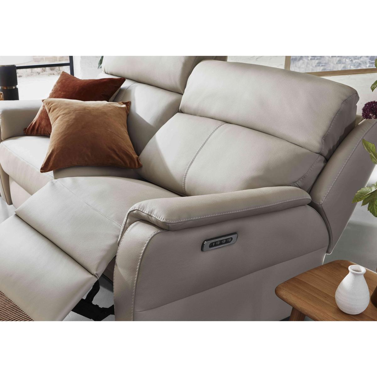 Nicoletti - Vito TO Leather 2 Seater Recliner Sofa with Headrests and Power Lumbar - Torello Fango – image 4