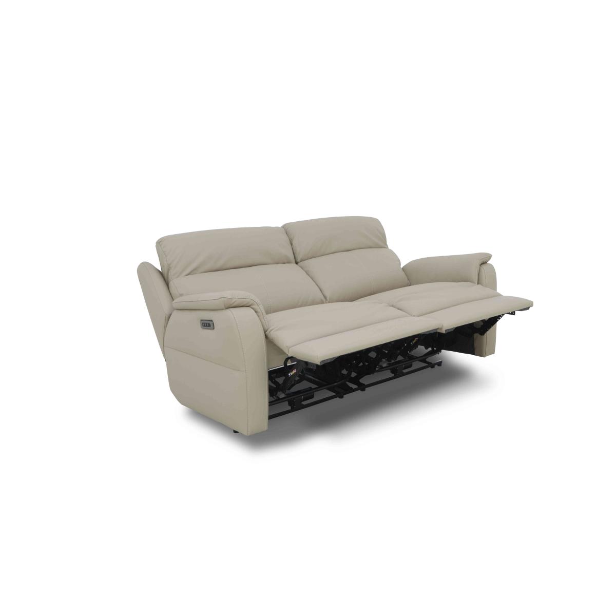 Nicoletti - Vito TO Leather 2 Seater Recliner Sofa with Headrests and Power Lumbar - Torello Fango – image 6