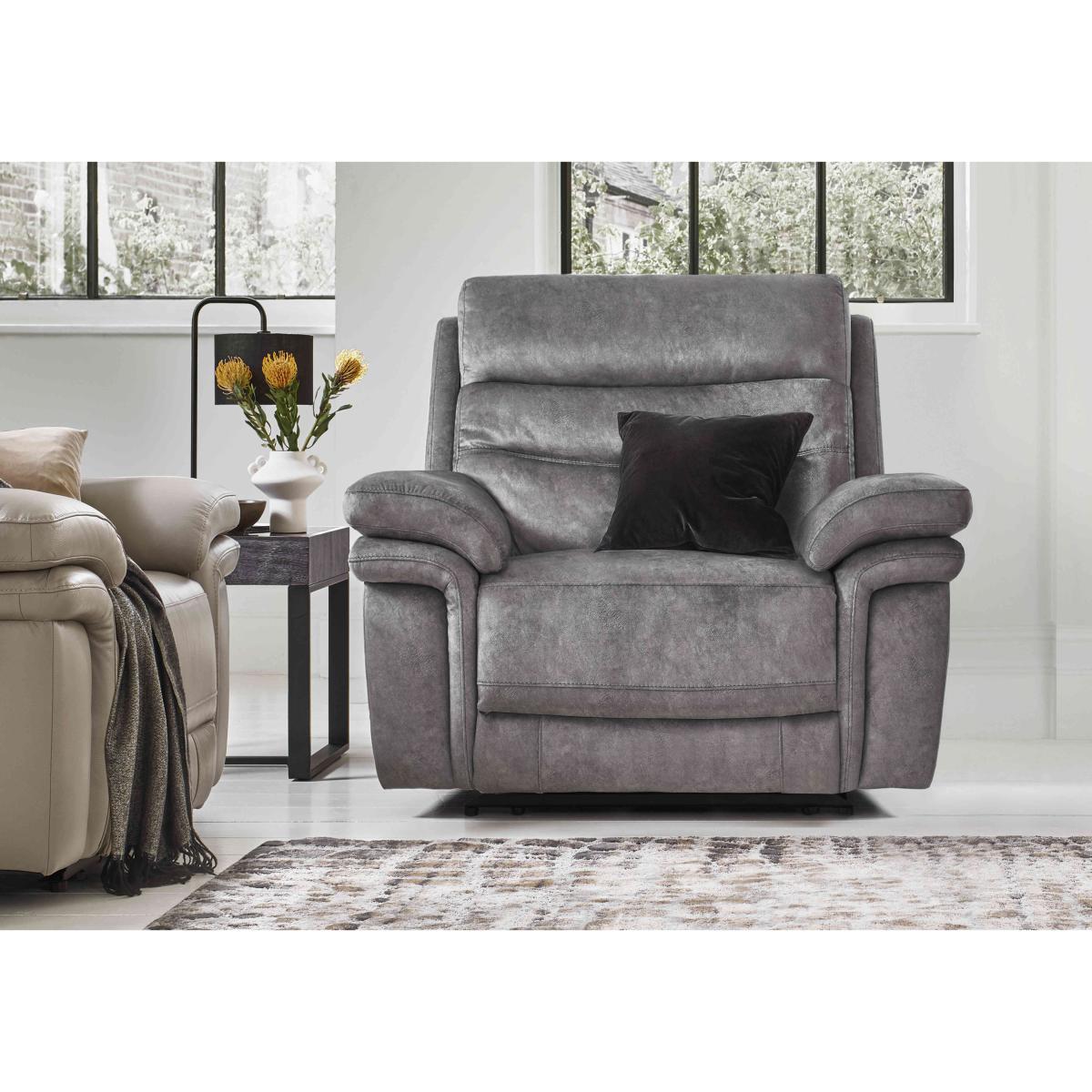 Berlin Power Recliner Fabric Chair - Light Grey – image 2