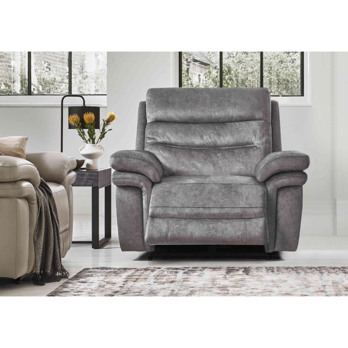 Berlin Power Recliner Fabric Chair - Light Grey – image 3