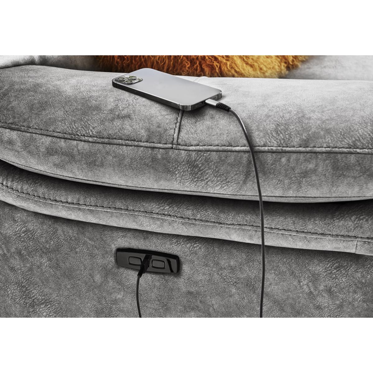 Berlin Power Recliner Fabric Chair - Light Grey – image 4