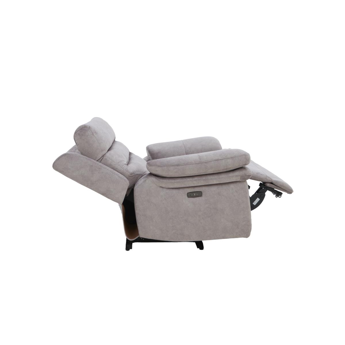 Berlin Power Recliner Fabric Chair - Light Grey – image 7