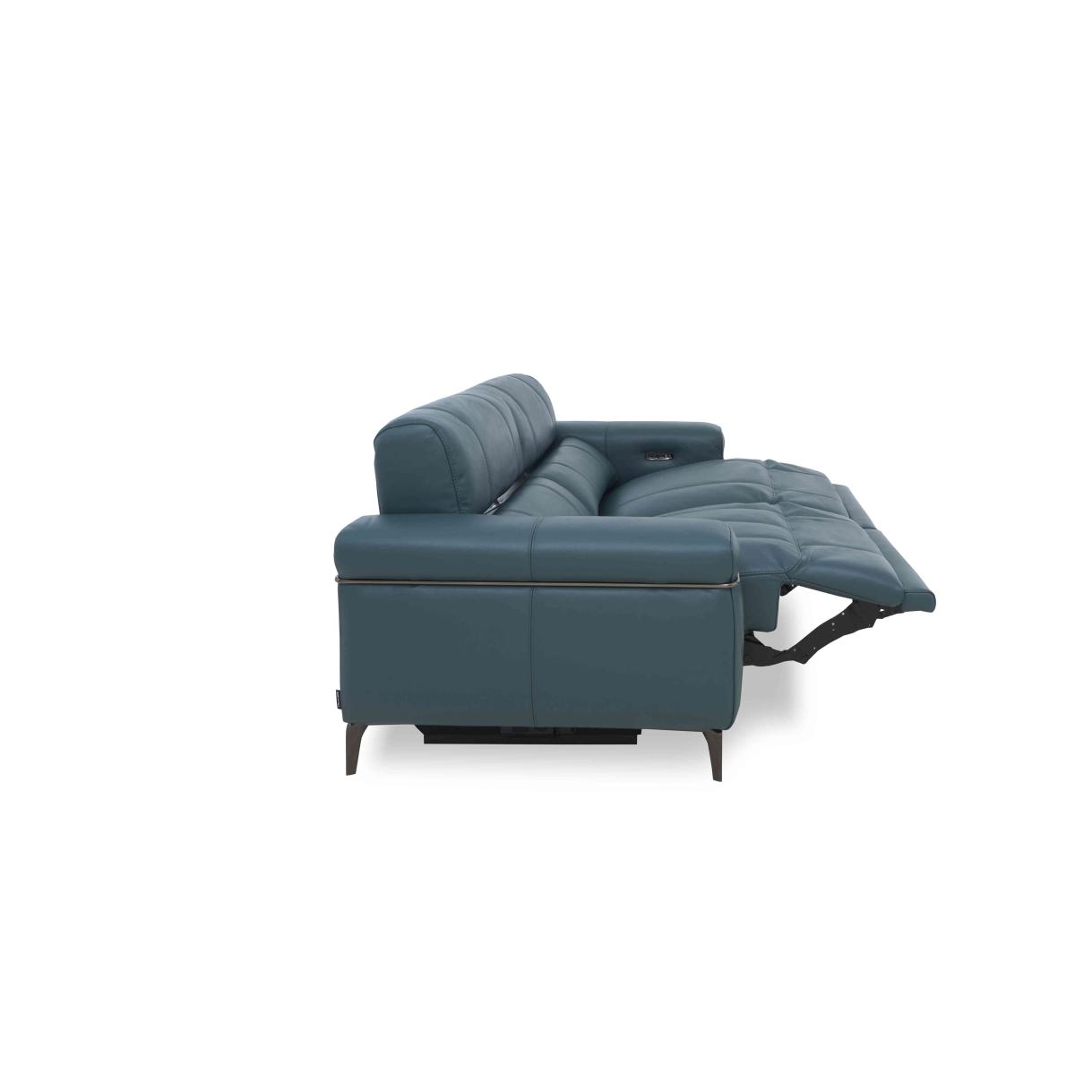Homestage Leather 2 Seater Power Recliner Sofa with Power Headrests - Carribean Sea – image 6
