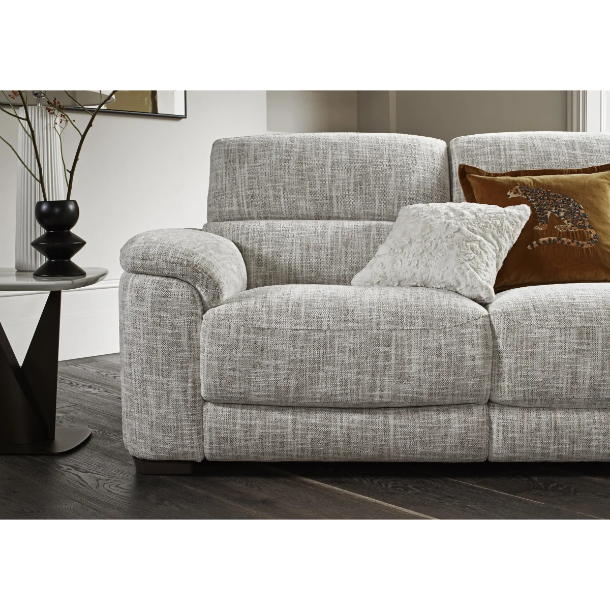 Nova Fabric 3 Seater Power Recliner Sofa with Power Headrests - Peacock – image 2