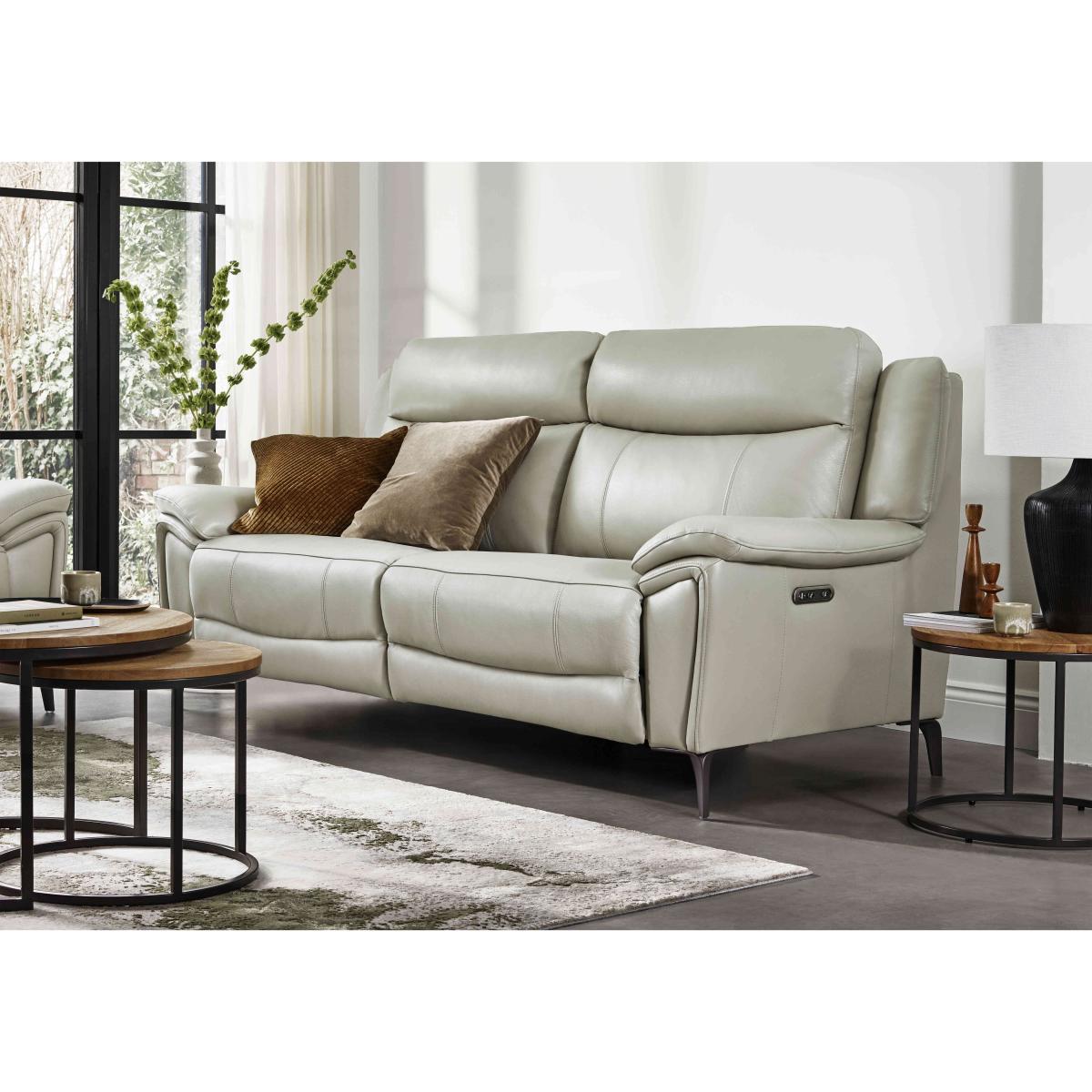 Panache Leather 3 Seater Power Recliner Sofa – image 2