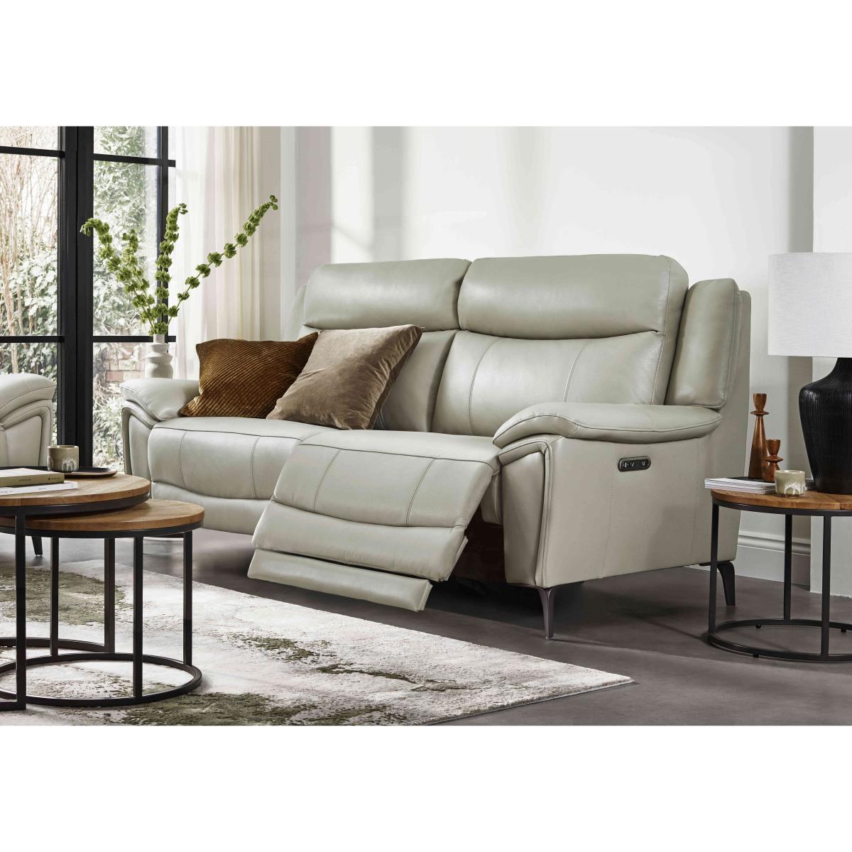 Panache Leather 3 Seater Power Recliner Sofa – image 3