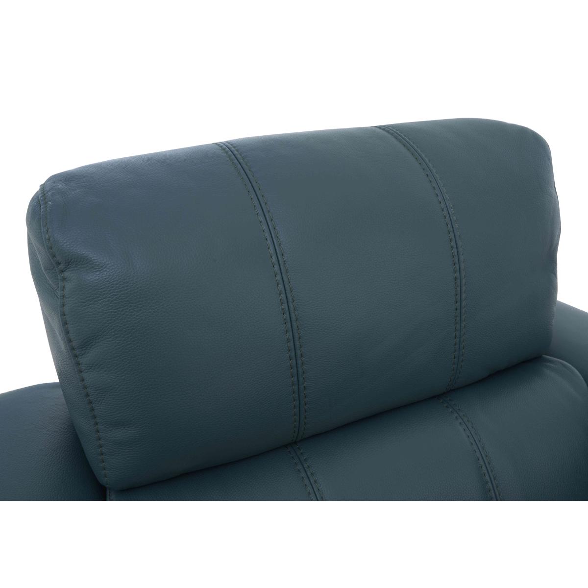 Homestage Leather Power Recliner Media Chair with Power Headrest - Carribean Sea – image 7