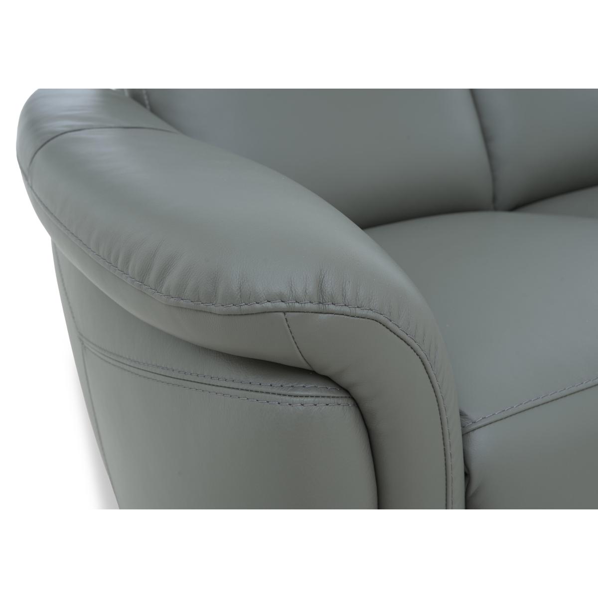 Dublin Leather Power Recliner Corner Sofa with Power Headrests - Starry Grey – image 2