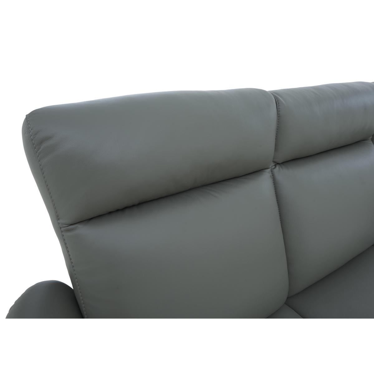 Dublin Leather Power Recliner Corner Sofa with Power Headrests - Starry Grey – image 3