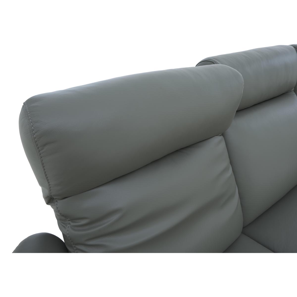 Dublin Leather Power Recliner Corner Sofa with Power Headrests - Starry Grey – image 4