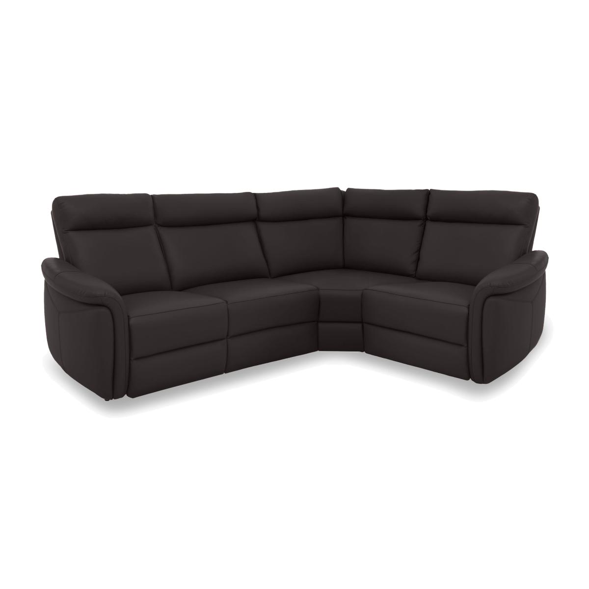 Dublin Leather Power Recliner Corner Sofa with Power Headrests - Starry Grey – image 1