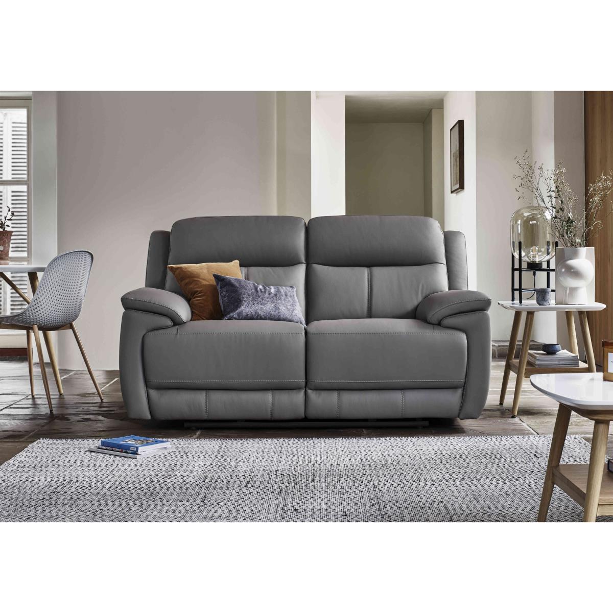 Touch 2 Seater BV Leather Manual Recliner Sofa - Dark Chocolate – image 2