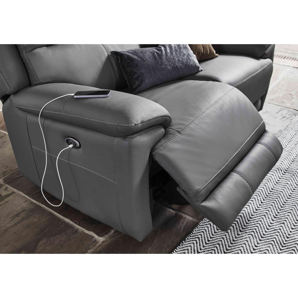 Touch 2 Seater BV Leather Manual Recliner Sofa - Dark Chocolate – image 5