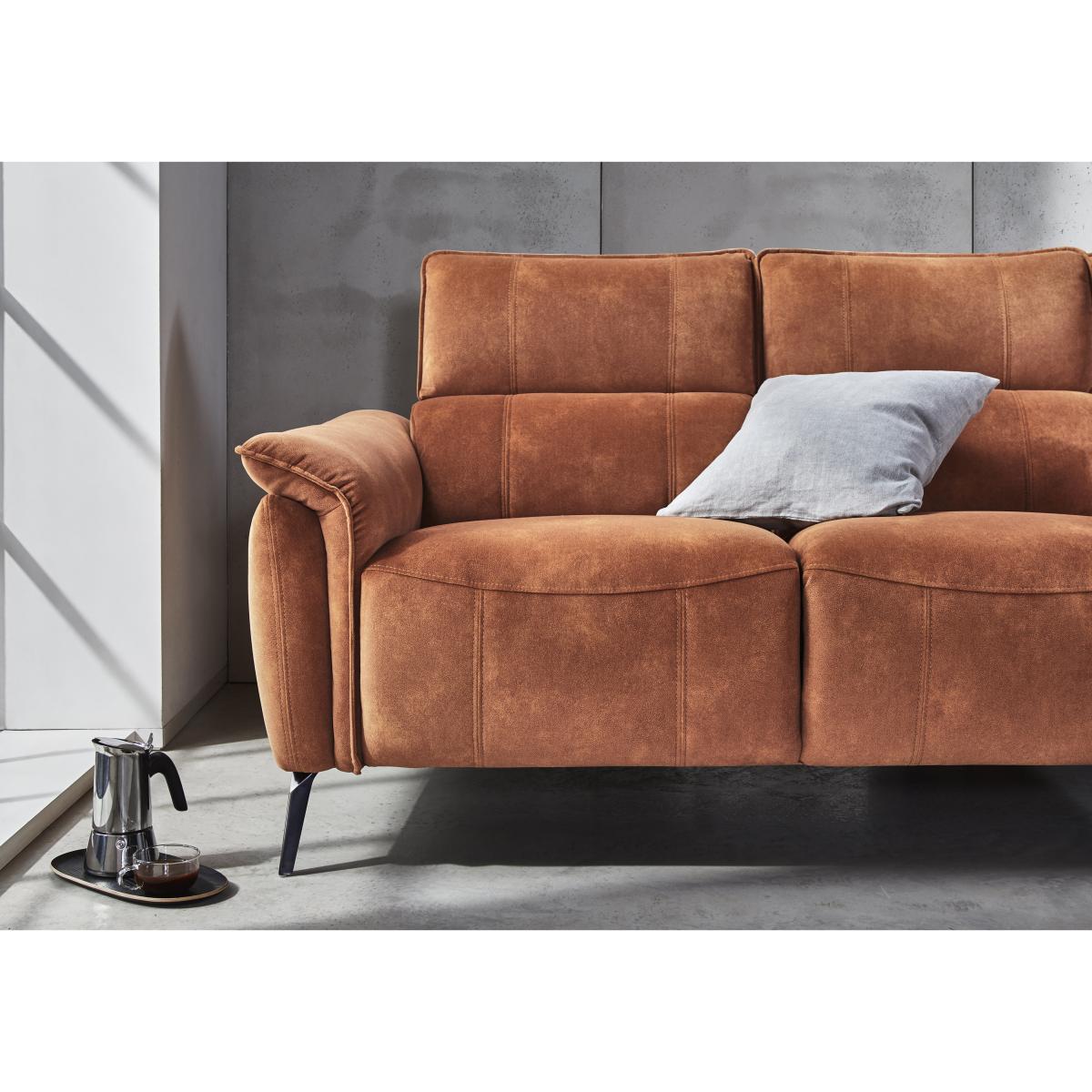 Jude Fabric 3 Seater Power Recliner Sofa with Power Headrests, Power Lumbar and Heated Seats - Dexter Pumpkin – image 2