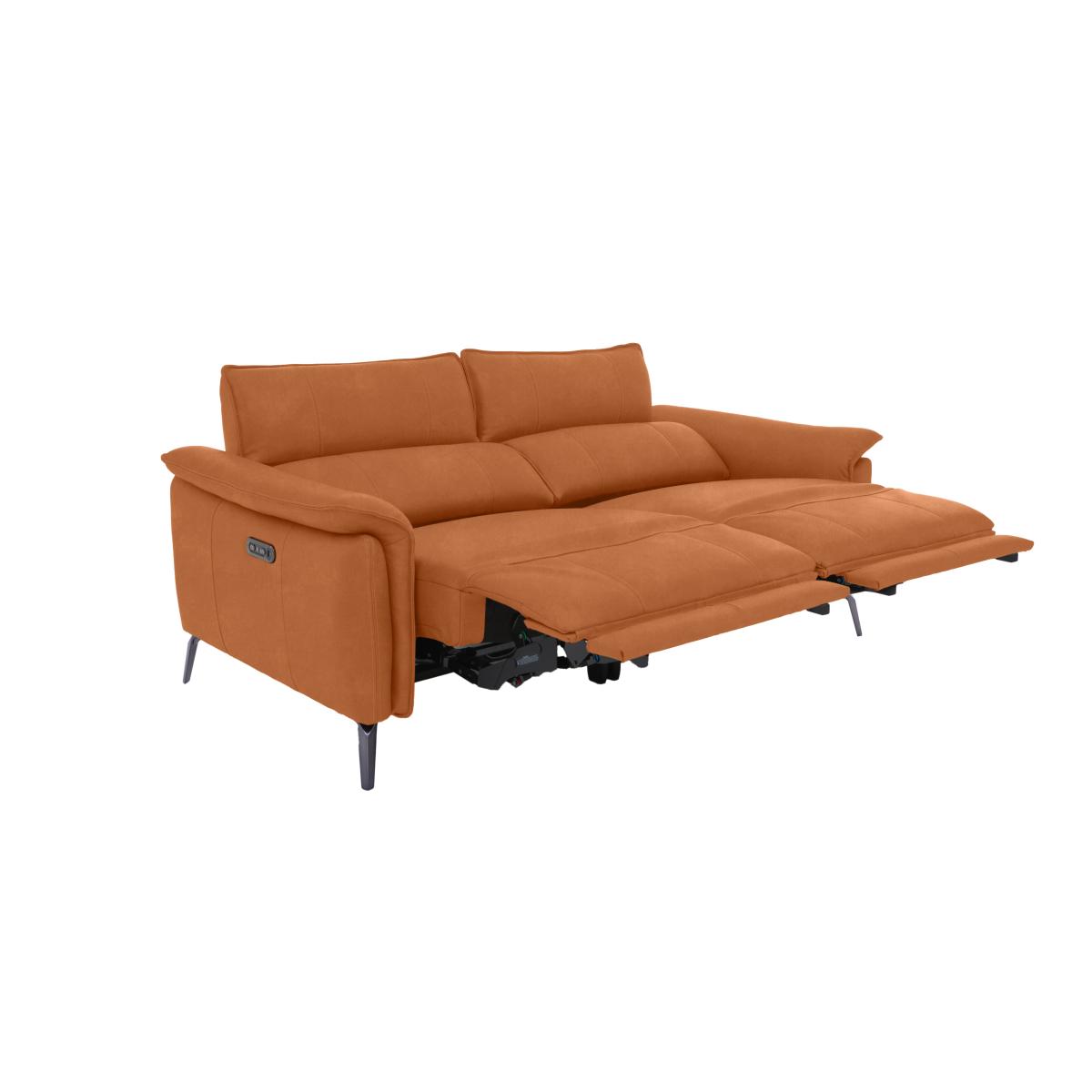 Jude Fabric 3 Seater Power Recliner Sofa with Power Headrests, Power Lumbar and Heated Seats - Dexter Pumpkin – image 6