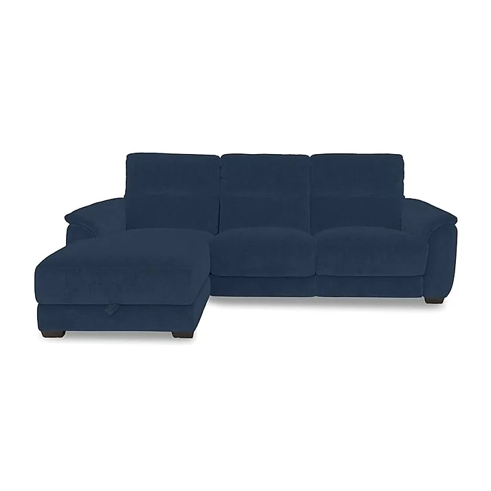 Saffron Fabric 3 Seater Power Recliner Sofa with Storage Left Hand Facing Chaise End - Sofas and Armchairs