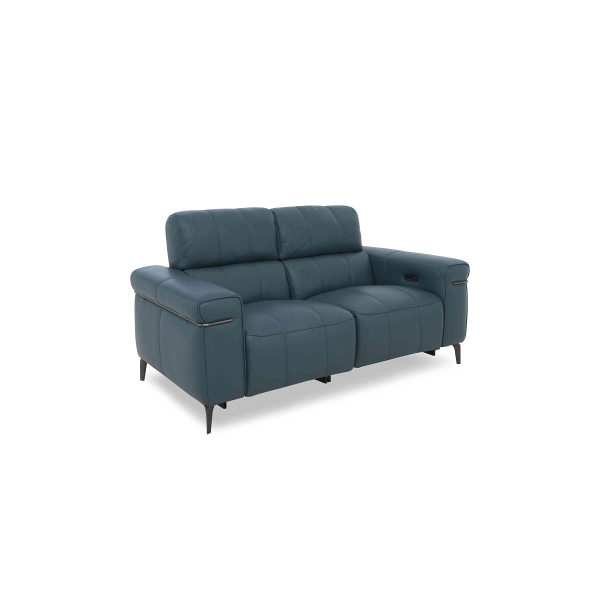 Homestage Leather 2 Seater Power Recliner Sofa with Power Headrests - NC Lake Green – image 5