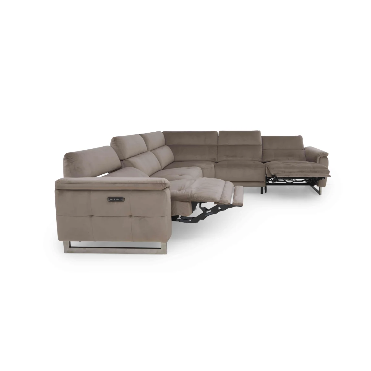 Moet Large Fabric Power Recliner Corner Sofa with Telescopic Headrests - Opulence Charcoal - Sofas and Armchairs – image 11
