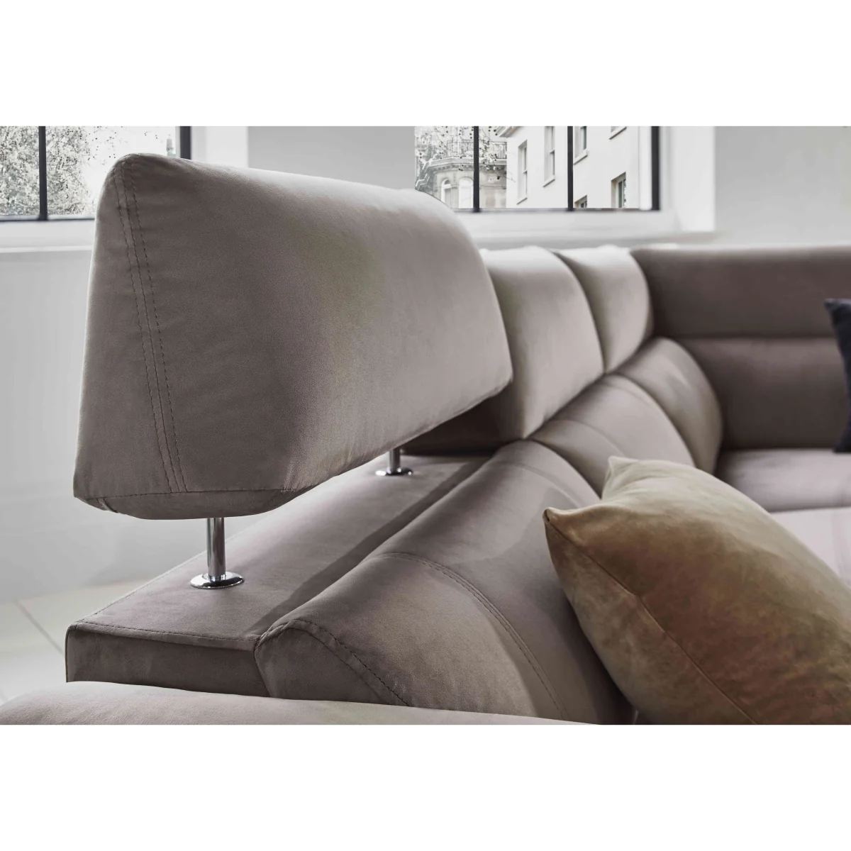 Moet Large Fabric Power Recliner Corner Sofa with Telescopic Headrests - Opulence Charcoal - Sofas and Armchairs – image 6
