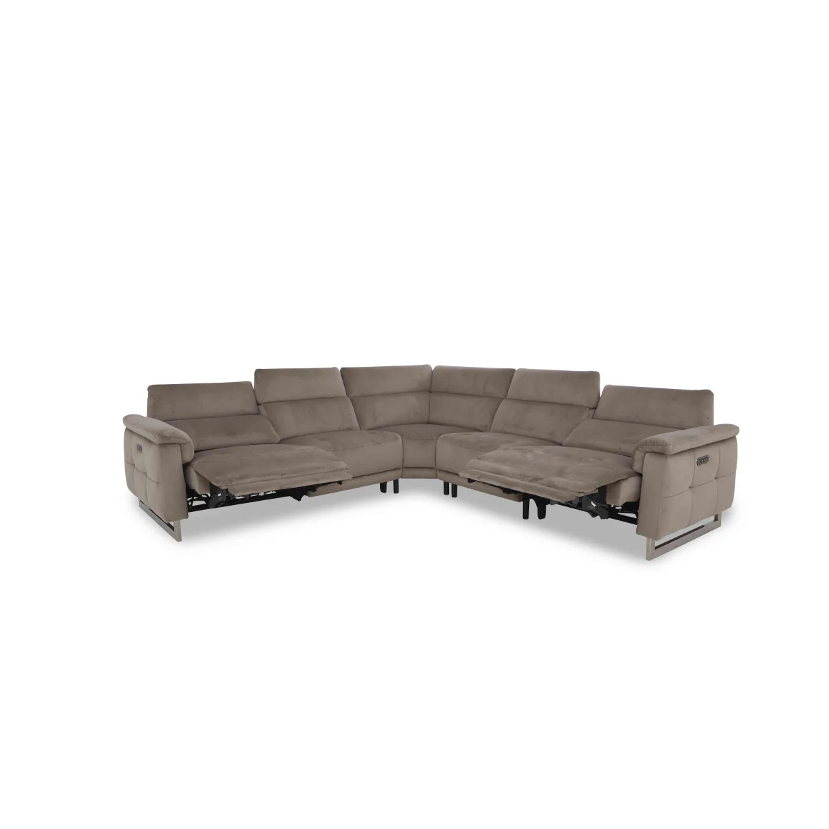 Moet Large Fabric Power Recliner Corner Sofa with Telescopic Headrests - Opulence Charcoal - Sofas and Armchairs – image 9