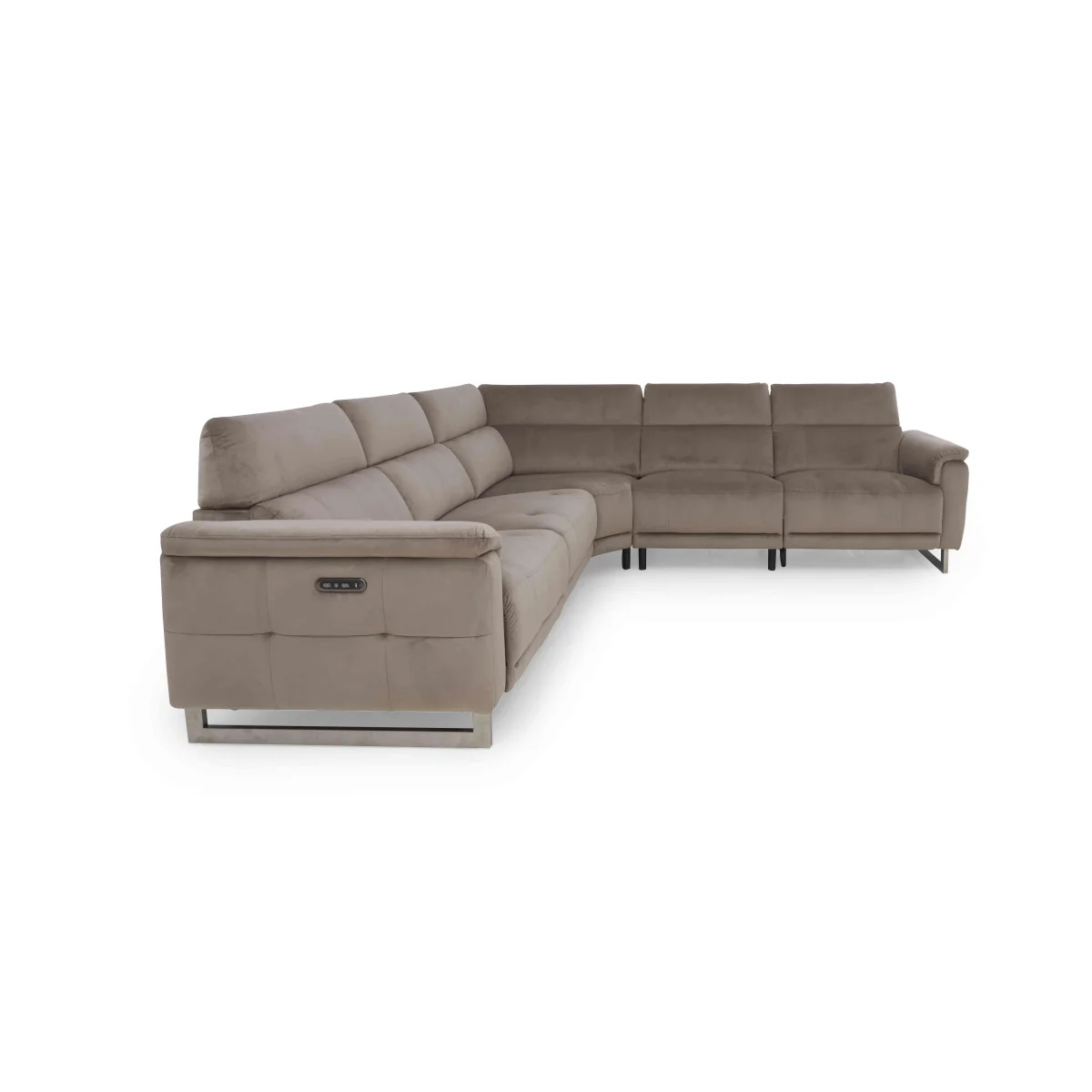 Moet Large Fabric Power Recliner Corner Sofa with Telescopic Headrests - Opulence Charcoal - Sofas and Armchairs – image 10