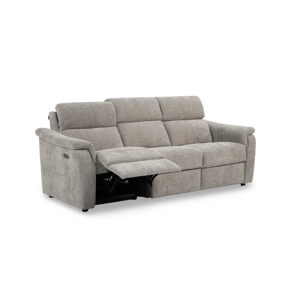 Nicoletti - Bella 3 Seater 3 Cushion Fabric Power Recliner Sofa with Power Headrests - Baobab Ghiaccio – image 5
