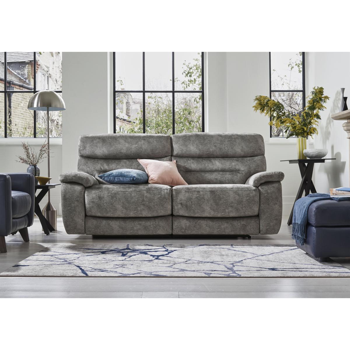 Comfort Story - Nimbus 3 Seater Fabric Power Recliner Sofa - Iron – image 2