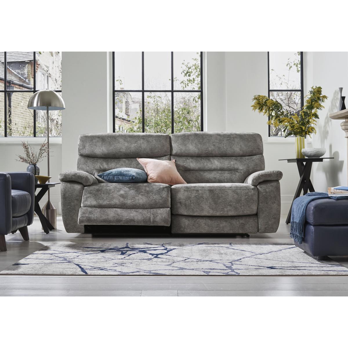 Comfort Story - Nimbus 3 Seater Fabric Power Recliner Sofa - Iron – image 3