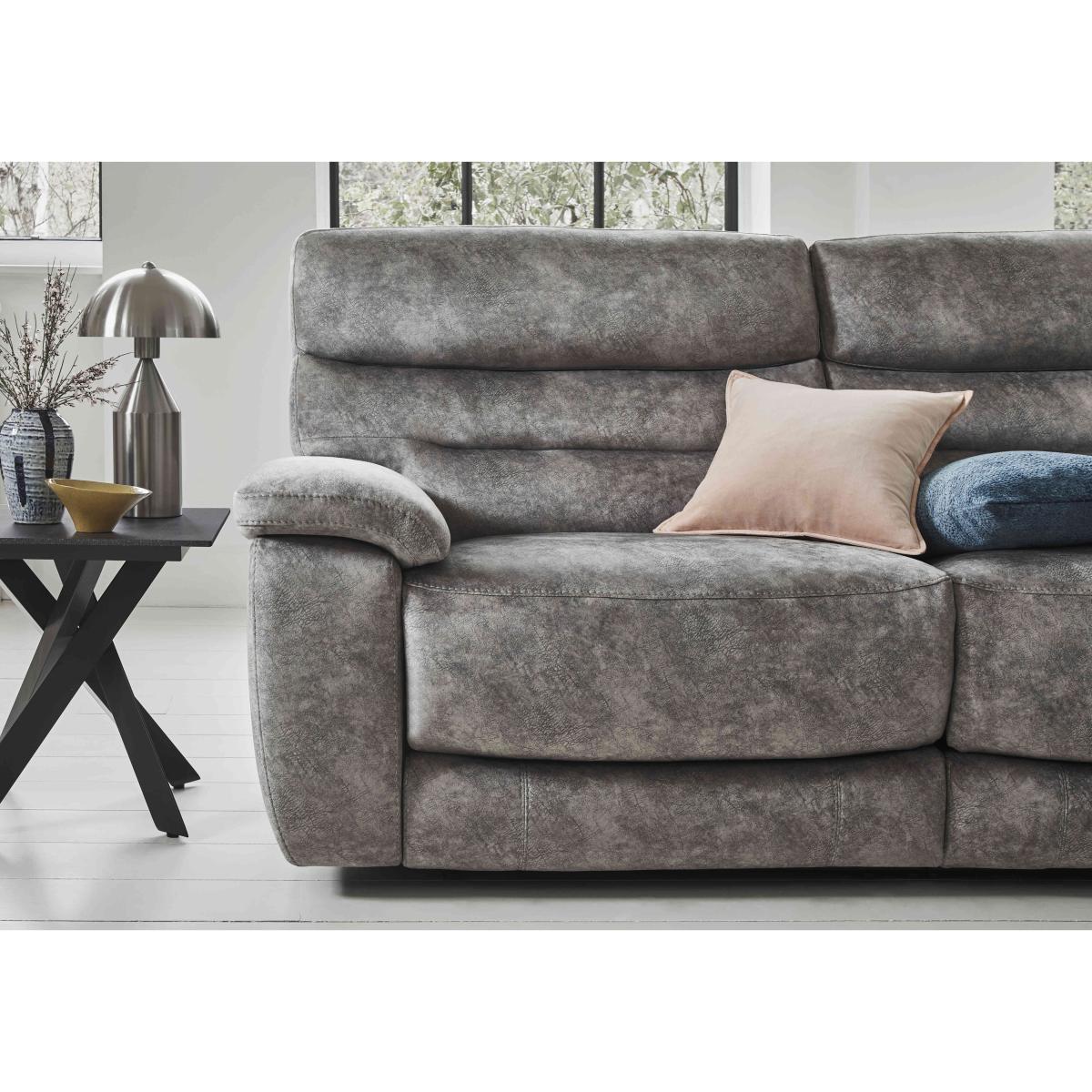 Comfort Story - Nimbus 3 Seater Fabric Power Recliner Sofa - Iron – image 4