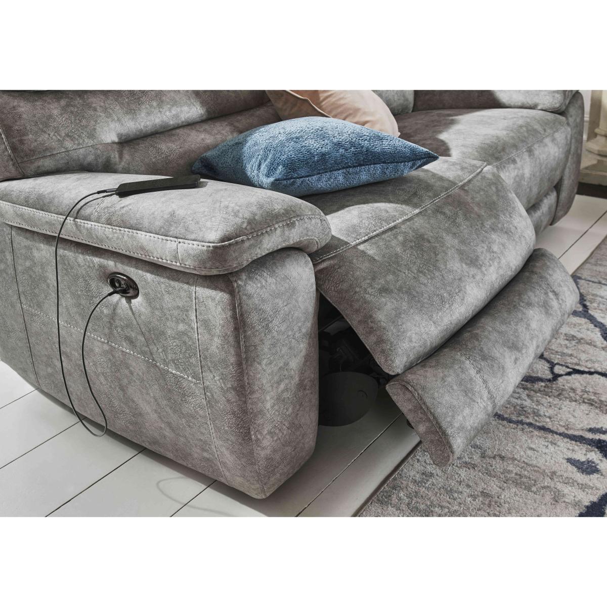 Comfort Story - Nimbus 3 Seater Fabric Power Recliner Sofa - Iron – image 5