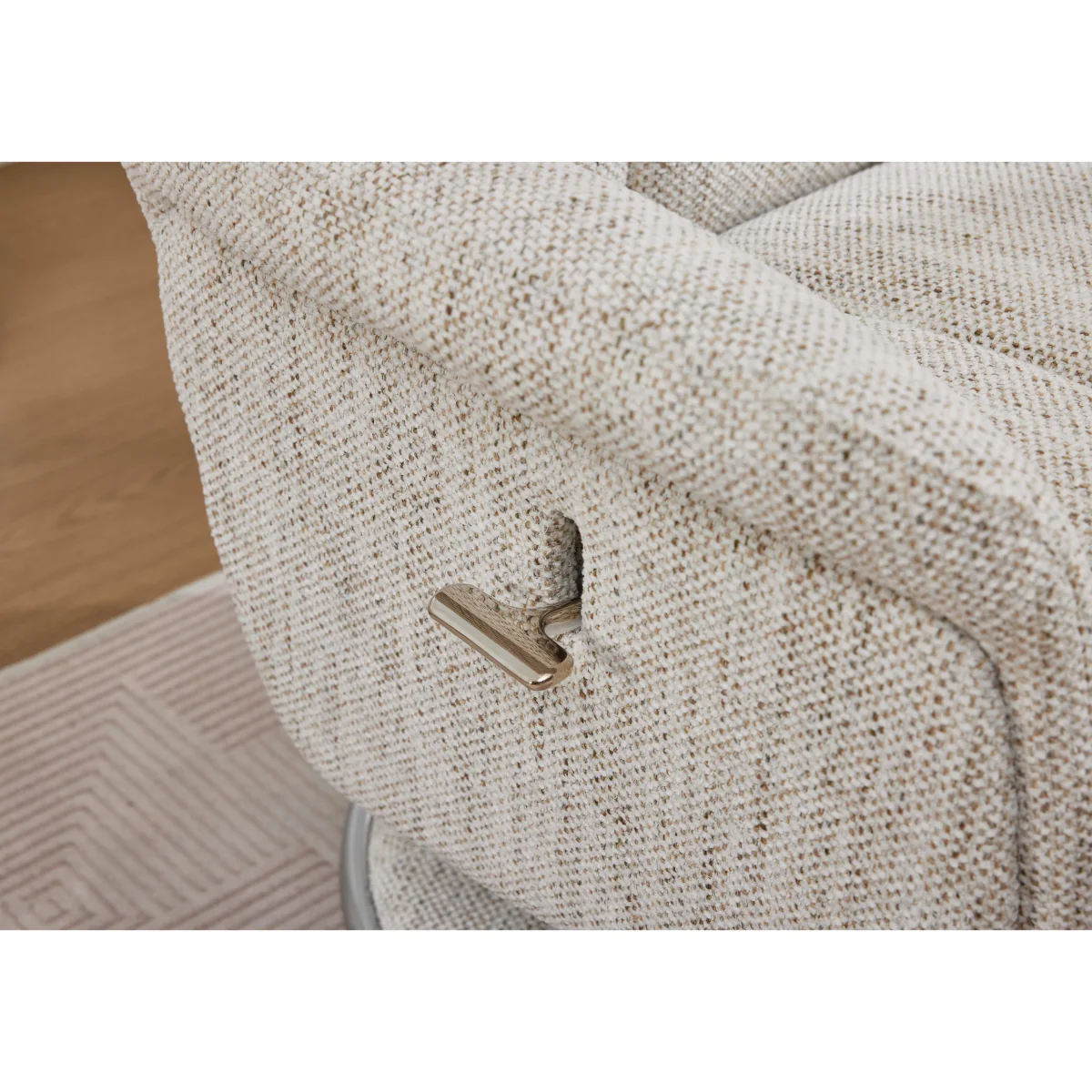 Elm Fabric Swivel Recliner Chair and Footstool – image 7