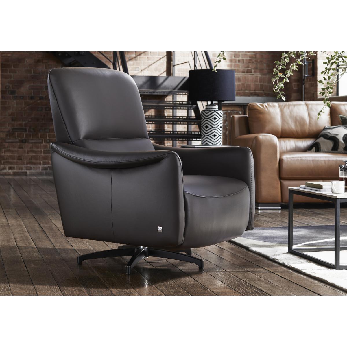Viali Leather Swivel Power Recliner Chair – image 3