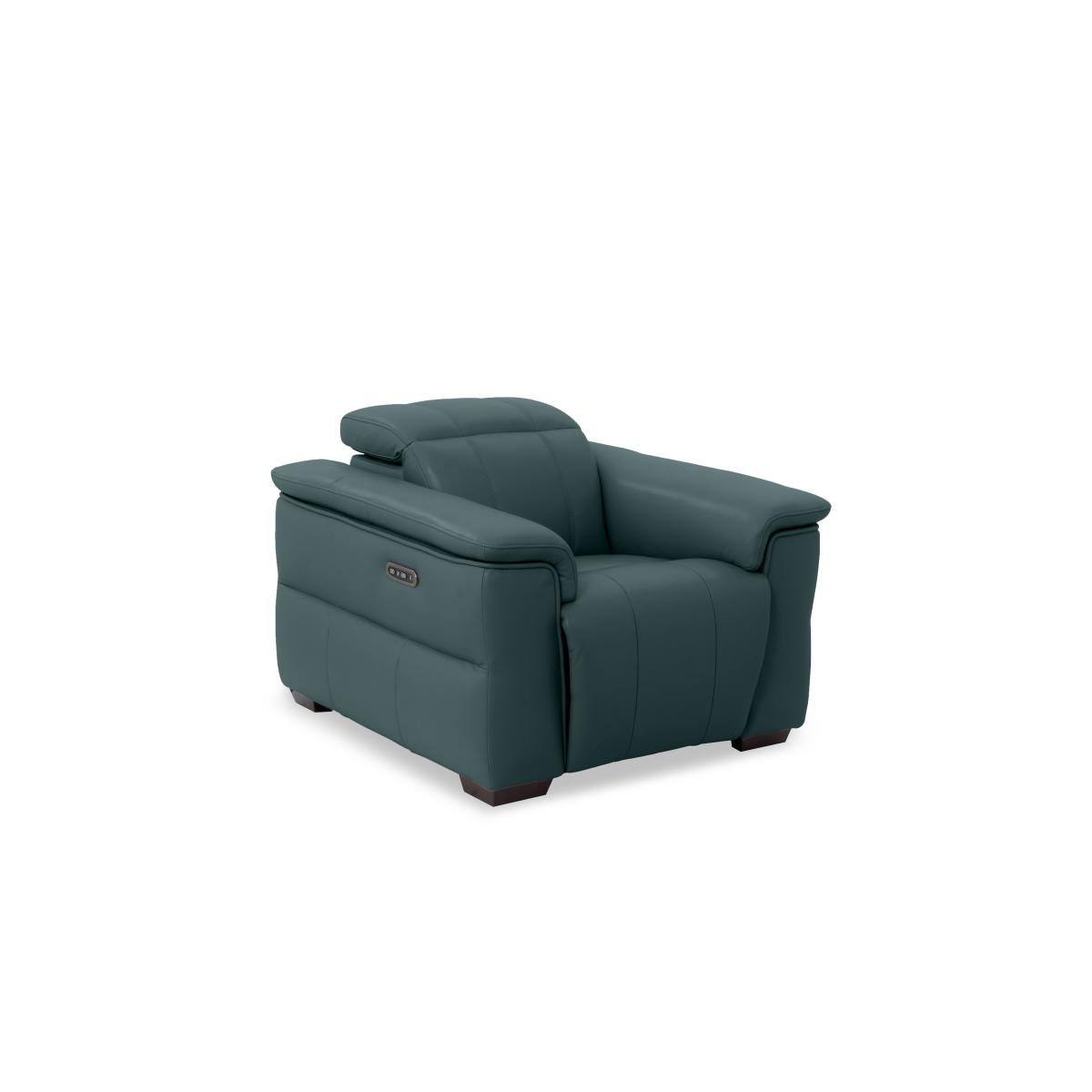 Inca NC Leather Power Recliner Chair with Power Headrest - Navy – image 5