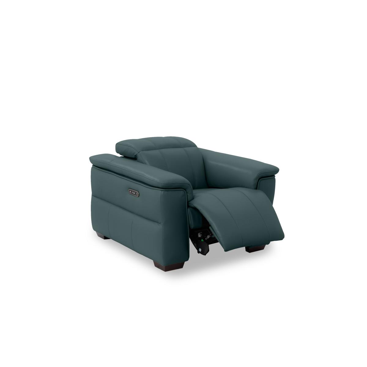 Inca NC Leather Power Recliner Chair with Power Headrest - Navy – image 6
