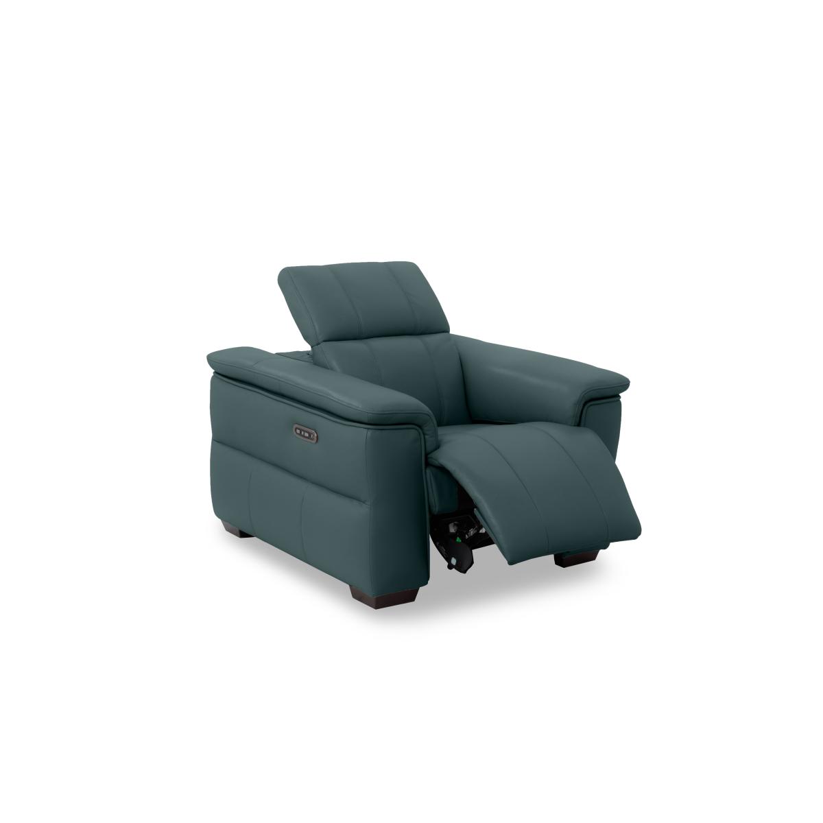 Inca NC Leather Power Recliner Chair with Power Headrest - Navy – image 7
