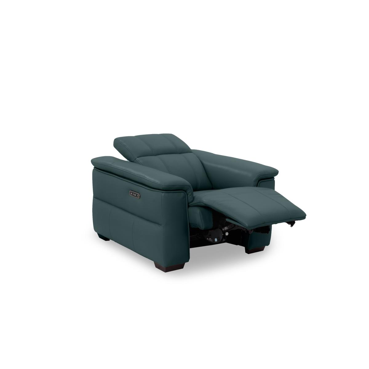 Inca NC Leather Power Recliner Chair with Power Headrest - Navy – image 8