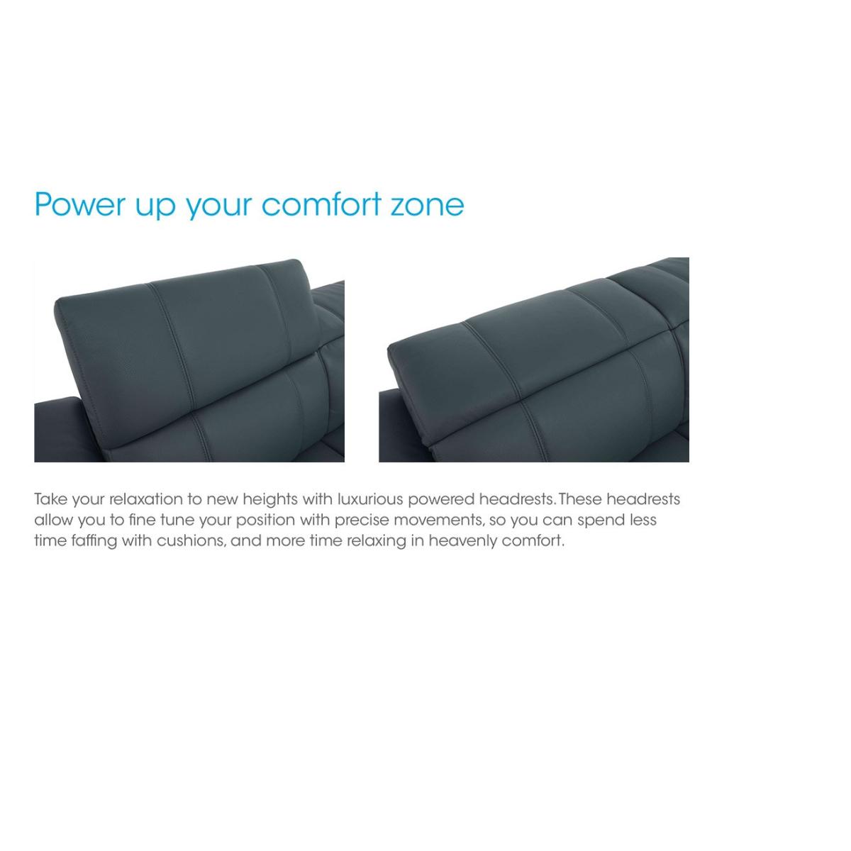 Inca NC Leather Power Recliner Chair with Power Headrest - Navy – image 10