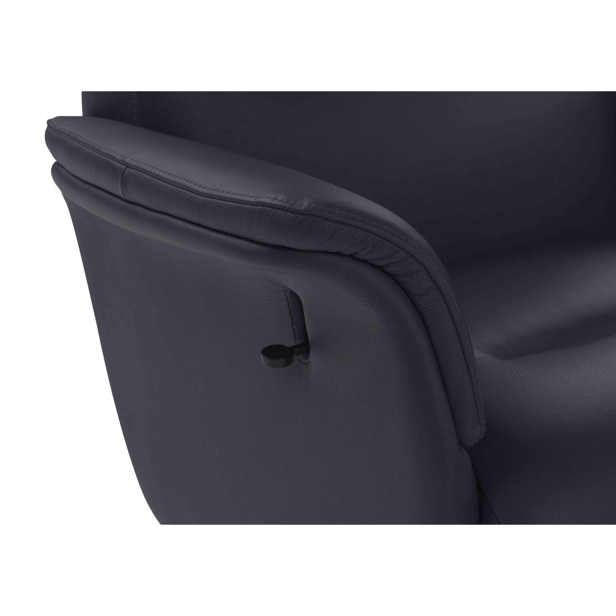 Nicoletti - Tricolour Enzo Leather Swivel Manual Recliner Chair and Stool - Torello Grigio Scuro – image 3