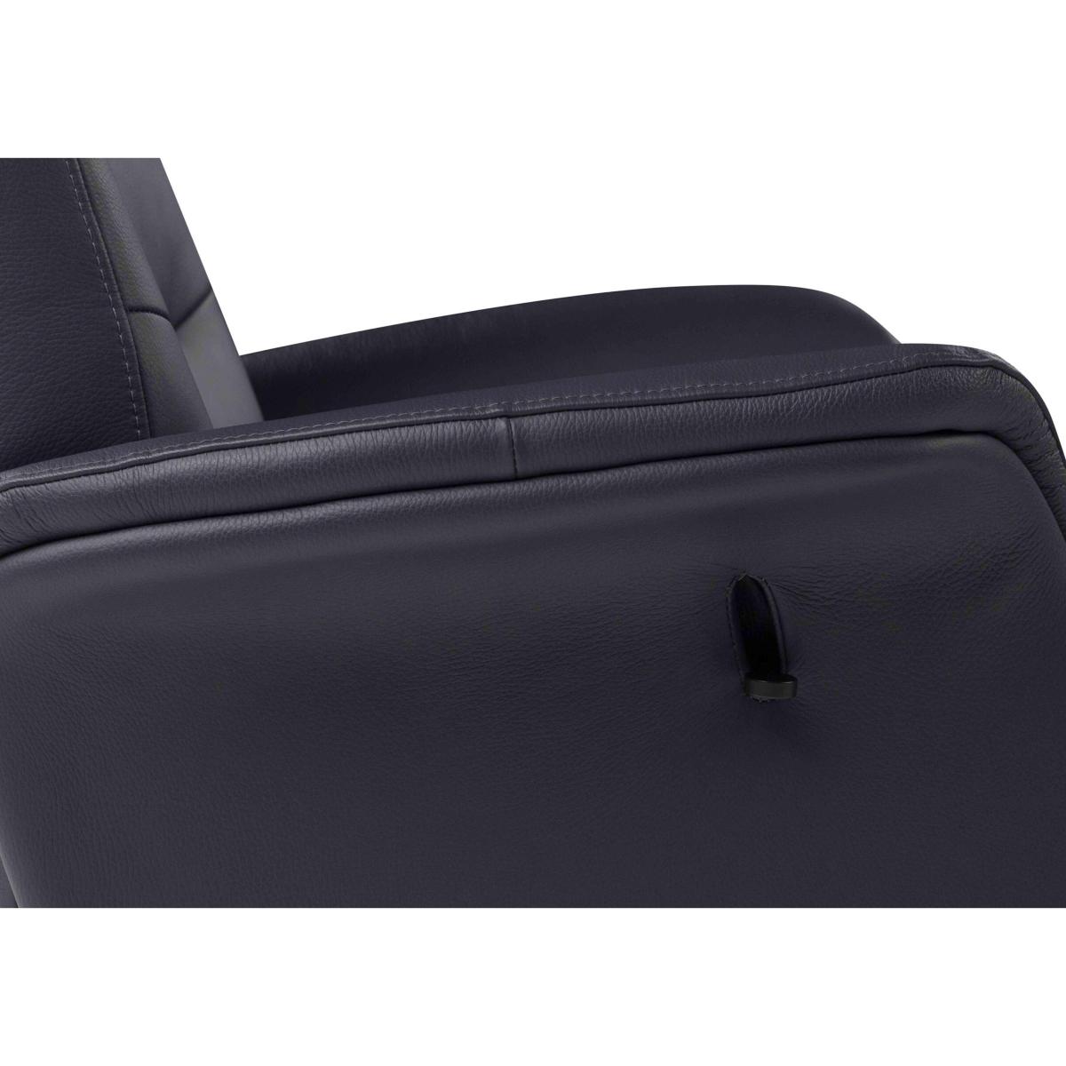 Nicoletti - Tricolour Enzo Leather Swivel Manual Recliner Chair and Stool - Torello Grigio Scuro – image 4